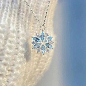⚠️Clearance Silver Blue Snowflake Pendant Necklace